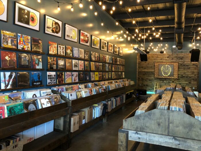 Picture of the inside of a record shop